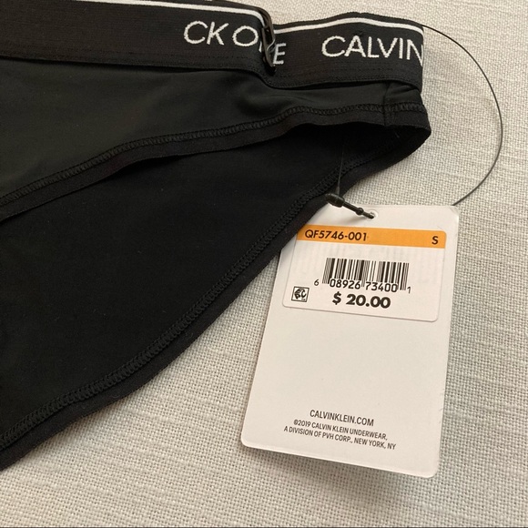 Calvin Klein CK One Micro Microfiber Bikini Panty Black Logo Waistband Small $20 - Picture 9 of 15